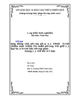 Ứng dụng của phương pháp xác định hình chiếu một điểm lên mặt phẳng để giải các bài toán hình học không gian trong các đề thi đại học