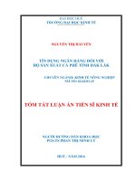 Tín dụng ngân hàng đối với hộ sản xuất cà phê tỉnh Đắk Lắk