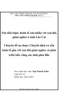 Tiểu luận kinh tế cửa khẩu với xóa đói, giảm nghèo ở tỉnh Lào Cai