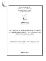 CHẤT LƯỢNG CUỘC SỐNG CỦA CÁC BỆNH NHÂN LUPUS BAN ĐỎ HỆ THỐNG TẠI PHÒNG QUẢN LÍ BỆNH LUPUS BỆNH VIỆN BẠCH MAI 2015