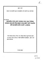 Luận văn nghiên cứu xây dựng các qui trình đánh giá độ ổn định của một số thuốc dễ bị biến đổi chất lượng 