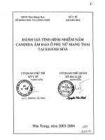 Đánh giá tình hình nhiễm nấm candida âm đạo ở phụ nữ mang thai tại khánh hòa