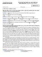 Đề thi tốt nghiệp môn tiếng anh THPT 2016