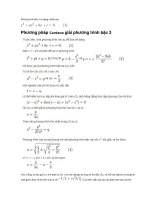 cách giải tổng quát  của phương trình bậc 3