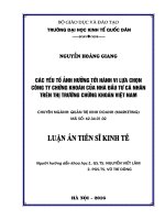 Xếp hạng tín dụng nội bộ theo phân khúc thị trường tại Ngân hàng Nông nghiệp và Phát triển nông thôn Việt Nam