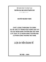 Chất lượng thẩm định tài chính dự án đầu tư trong hoạt động cho vay tại các Ngân hàng thương mại Việt Nam (Lấy thực tế từ Ngân hàng TMCP Công thương Việt Nam).