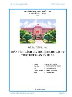 Đề cương tiểu luận phân tích đánh giá mô hình chủ đầu tư trực tiếp quản lý dự án
