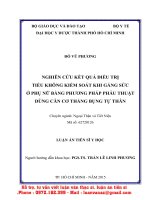 LA20 027 nghiên cứu kết quả điều trị tiểu không kiểm soát khi gắng sức ở phụ nữ bằng phương pháp phẫu thuật dùng cân cơ thẳng bụng tự thân 