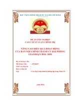 ĐỀ án tốt NGHIỆP CCLLCT nâng cao hiệu quả hoạt động của ban nội chính hải phòng giai đoạn 2016   2020