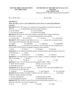 Đề thi tốt nghiệp môn tiếng anh THPT 2016