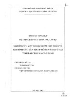 Nghiên cứu một số đặc điểm hôn nhân và gia đình các dân tộc hmong và dao ở hai tỉnh lai châu và cao bằng