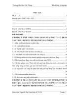 Nghiên cứu kết quả hoạt động sản xuất kinh doanh và đề xuất một số biện pháp nâng cao hiệu quả sản xuất kinh doanh tại công ty cổ phần vận tải và dịch vụ petro 