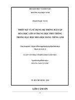 THIẾT kế và sử DỤNG hệ THỐNG bài tập hóa học lớp 10 TRUNG học PHỔ THÔNG TRONG dạy học hóa học BẰNG TIẾNG ANH 