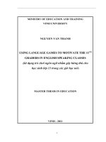 USING LANGUAGE GAMES TO MOTIVATE THE 11TH GRADERS IN ENGLISH SPEAKING CLASSES