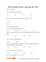 Đề thi Violympic Toán lớp 7 vòng 8 năm 2015 - 2016
