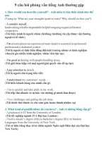 9 câu hỏi phỏng vấn tiếng anh thường gặp