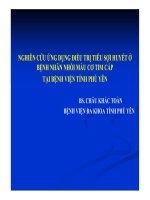 NGHIÊN CỨU ỨNG DỤNG ĐIỀU TRỊ TIÊU SỢI HUYẾT Ở BỆNH NHÂN NHỒI MÁU CƠ TIM CẤP TẠI BỆNH VIỆN TỈNH PHÚ YÊN