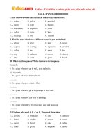 Bài tập tiếng Anh lớp 6 Thí điểm Unit 4: My Neighbourhood