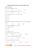Đề thi Violympic Toán lớp 7 vòng 4 năm 2015 - 2016