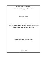 Hiện trạng và định hướng sử dụng bền vững tài nguyên rừng ở tỉnh hà giang 