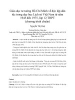 Giáo dục tư tưởng Hồ Chí Minh về độc lập dân tộc trong dạy học Lịch sử Việt Nam từ năm 1945 đến 1975, lớp 12 THPT (chương trình chuẩn)