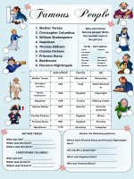 Bài tập Tiếng Anh trẻ em: Famous people