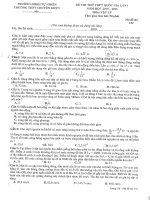 Đề thi thử THPT Quốc gia năm 2016 môn Vật lý trường THPT Chuyên Khoa học Tự nhiên, Hà Nội (Lần 1)