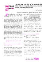 Su dung MTCT ho tro phan tich thanh nhan tu trong viecgiair phuong trinh he phuong trinh