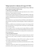 Những Luật mới sẽ có hiệu lực kể từ ngày 01/7/2016