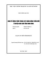 KINH TẾ NÔNG THÔN TRONG XÂY DỰNG NÔNG THÔN MỚI Ở HUYỆN KIM SƠN NINH BÌNH