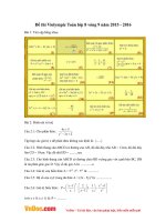Đề thi Violympic Toán lớp 8 vòng 9 năm 2015 - 2016