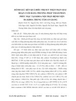 ĐÁNH GIÁ KẾT QUẢ ĐIỀU TRỊ SUY THẬN MẠN GIAI ĐOẠN CUỐI BẰNG PHƢƠNG PHÁP THẨM PHÂN PHÚC MẠC TẠI KHOA NỘI THẬN BỆNH VIỆN ĐA KHOA TRUNG TÂM AN GIANG