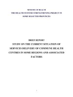 Study on the current situation of services delivery of commune health centres in some regions and associated factors