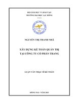 XÂY DỰNG KẾ TOÁN QUẢN TRỊ TẠI CÔNG TY CỔ PHẦN TRANG