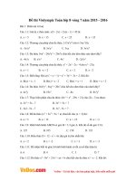 Đề thi Violympic Toán lớp 8 vòng 7 năm 2015 - 2016