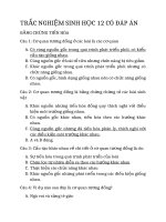TRẮC NGHIỆM SINH học 12 có đáp án