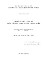 Xây dựng mối quan hệ giữa các bài toán tổ hợp và xác suất 