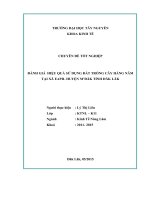 Đánh giá hiệu quả sử dụng đất trồng cây hàng năm tại xã eapil, huyện m’đăk, tỉnh đăk lăk 