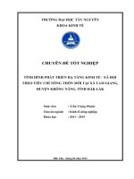 Tình hình phát triển hạ tầng kinh tế   xã hội theo tiêu chí nông thôn mới tại xã tam giang, huyện krông năng, tỉnh đắk lắk 