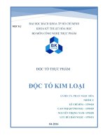 Tiểu luận độc tố thực phẩm, độc tính của kim loại nặng