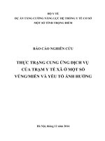 Thực trạng cung ứng dịch vụ của trạm y tế xã ở một số vùng miền và yếu tố ảnh hưởng