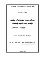 DI DÂN TỰ DO NÔNG THÔN ĐÔ THỊ VỚI TRẬT TỰ XÃ HỘI Ở HÀ NỘI