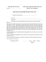 Mẫu đơn xin gia nhập Hội nhà báo Việt Nam