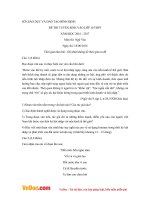 Đề thi tuyển sinh vào lớp 10 THPT môn Ngữ văn Sở GD&ĐT Bình Định năm 2016 - 2017