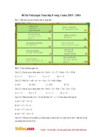 Đề thi Violympic Toán lớp 8 vòng 1 năm 2015 - 2016
