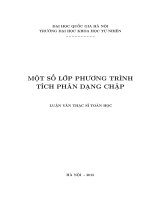 Luận văn một số lớp phương trình tích phân dạng chập 