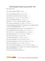 Đề thi Violympic Toán lớp 8 vòng 4 năm 2015 - 2016