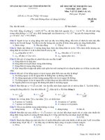 Đề thi thử THPT Quốc gia môn Vật lý năm 2016 tỉnh Bình Phước