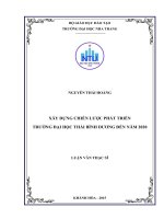 Xây dựng chiến lược phát triển trường đại học thái bình dương đến năm 2020