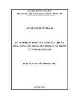 So sánh hoạt động của đảng dân chủ và đảng cộng hòa trong hệ thống chính trị mỹ từ năm 2001 đến nay 